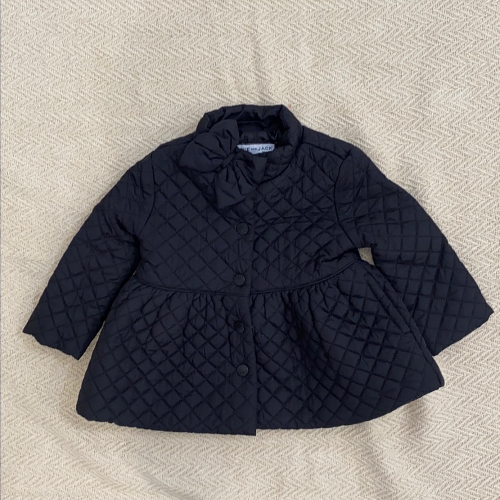 Janie and Jack black coat, 6-12m
